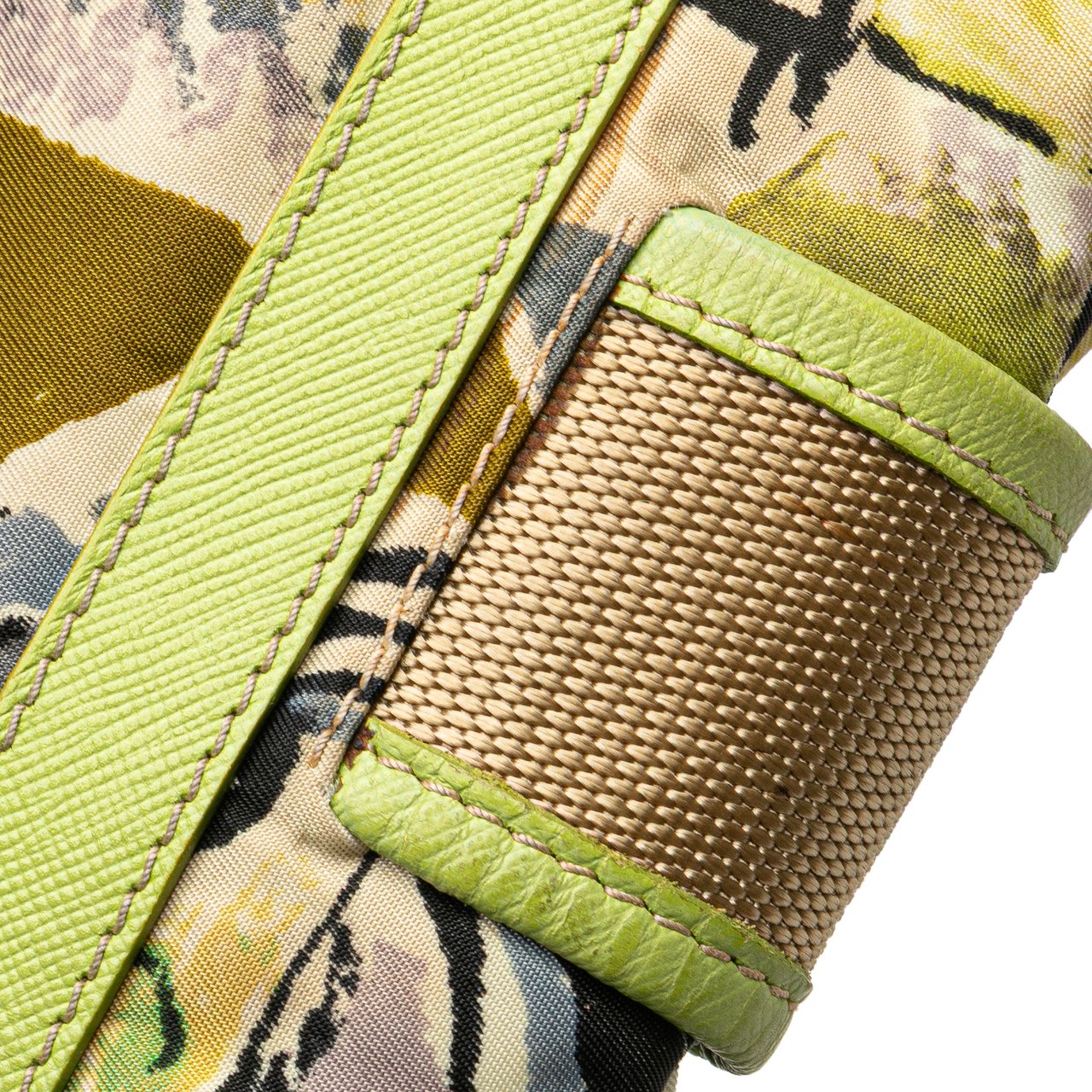 Prada Tessuto Stampata Venezia Shoulder Bag Groen