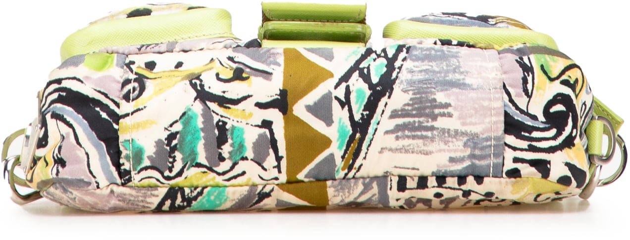 Prada Tessuto Stampata Venezia Shoulder Bag Groen