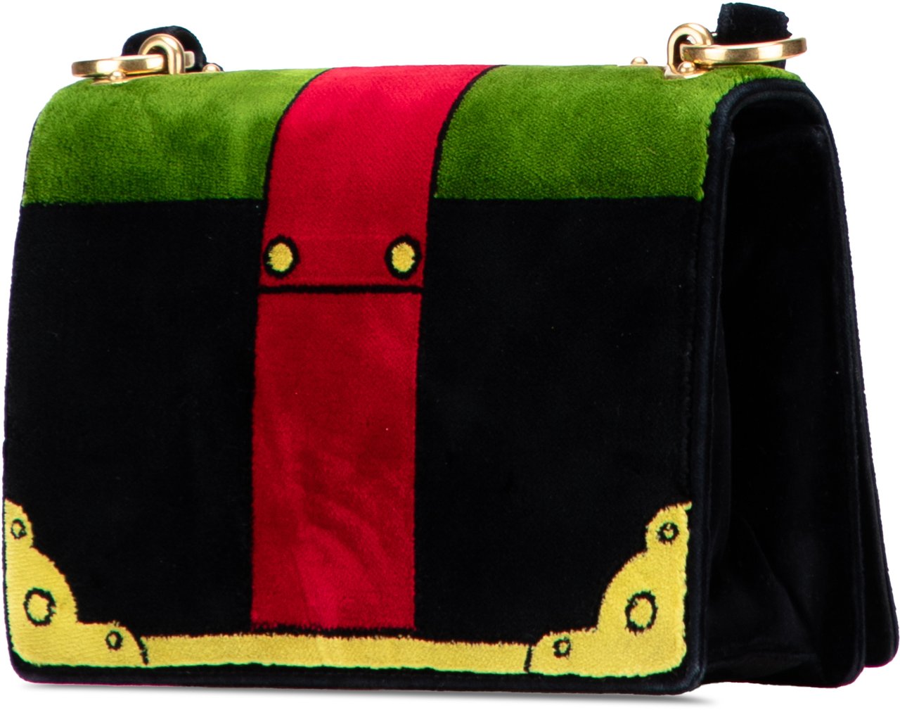 Prada Velluto Ricamo Trompe L oeil Cahier Crossbody Zwart
