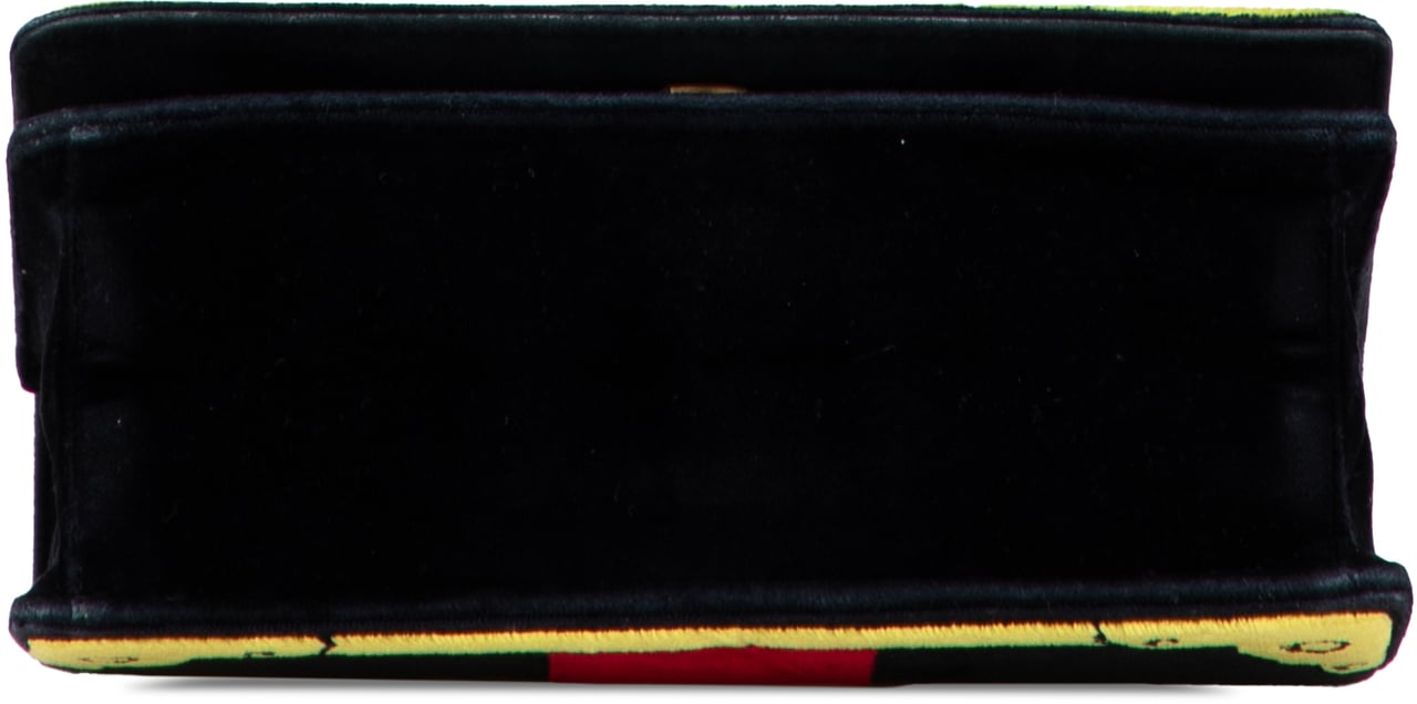 Prada Velluto Ricamo Trompe L oeil Cahier Crossbody Zwart