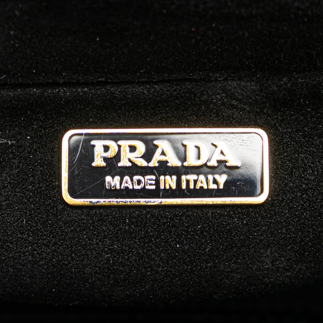 Prada Velluto Ricamo Trompe L oeil Cahier Crossbody Zwart