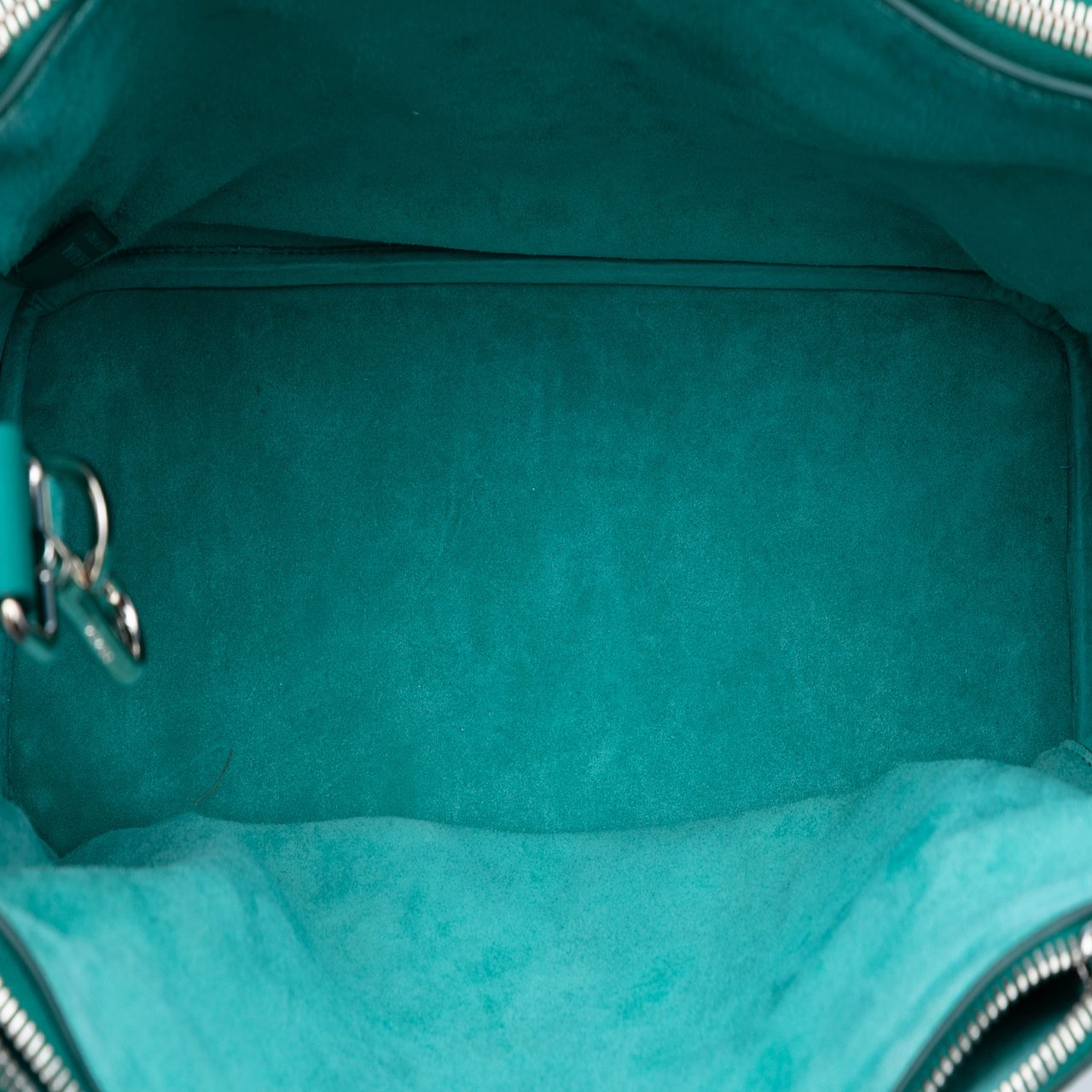 Prada Large City Calf Galleria Double Zip Satchel Groen