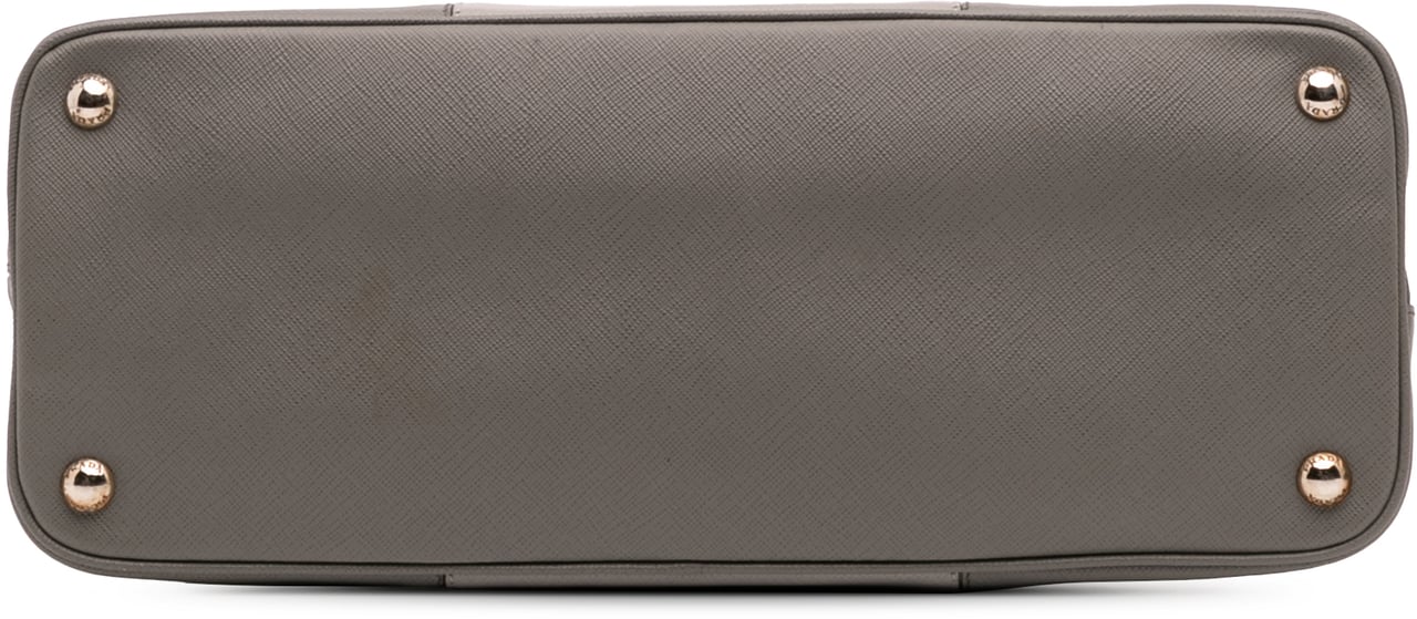 Prada Medium Bicolor Saffiano Lux Promenade Satchel Grijs