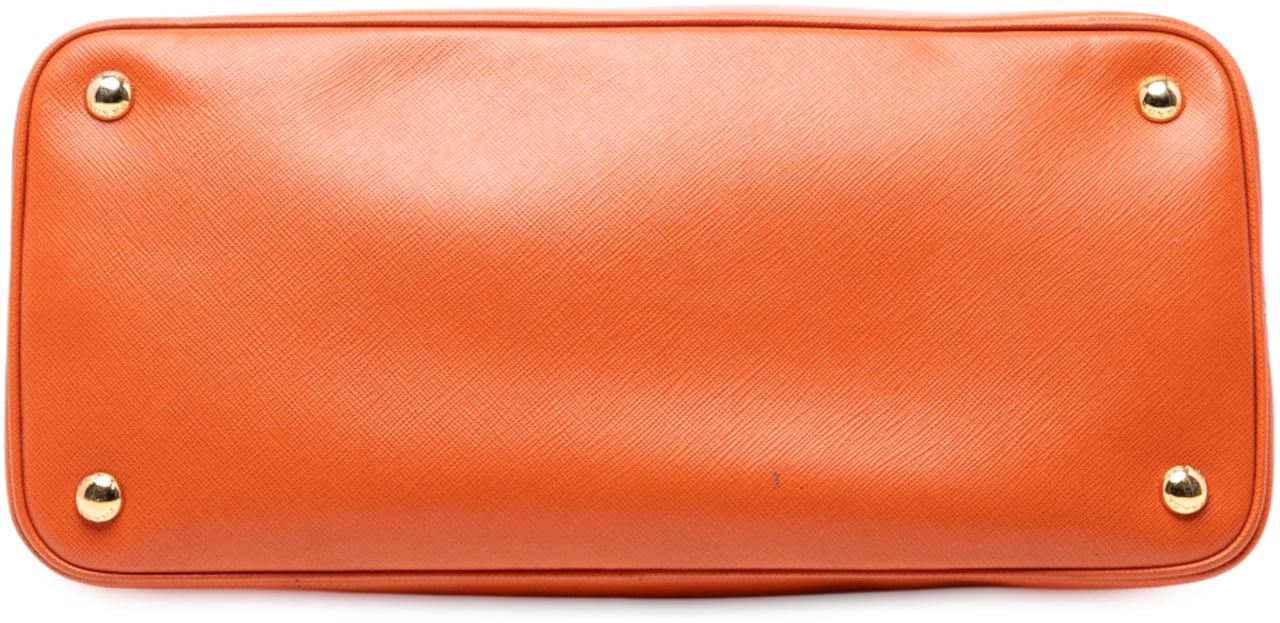 Prada Medium Saffiano Lux Open Promenade Satchel Oranje