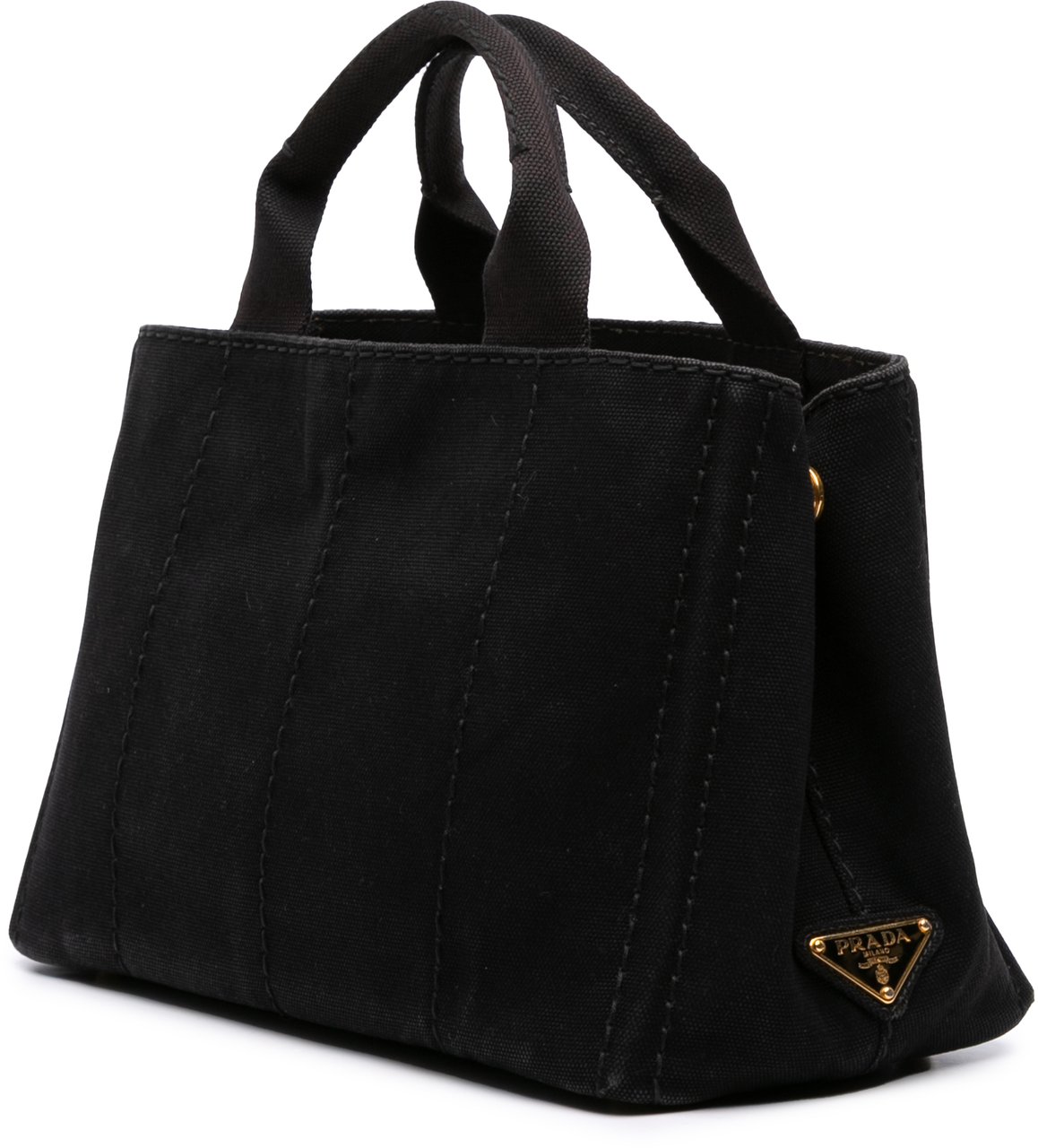 Prada Small Canvas Canapa Logo Satchel Zwart