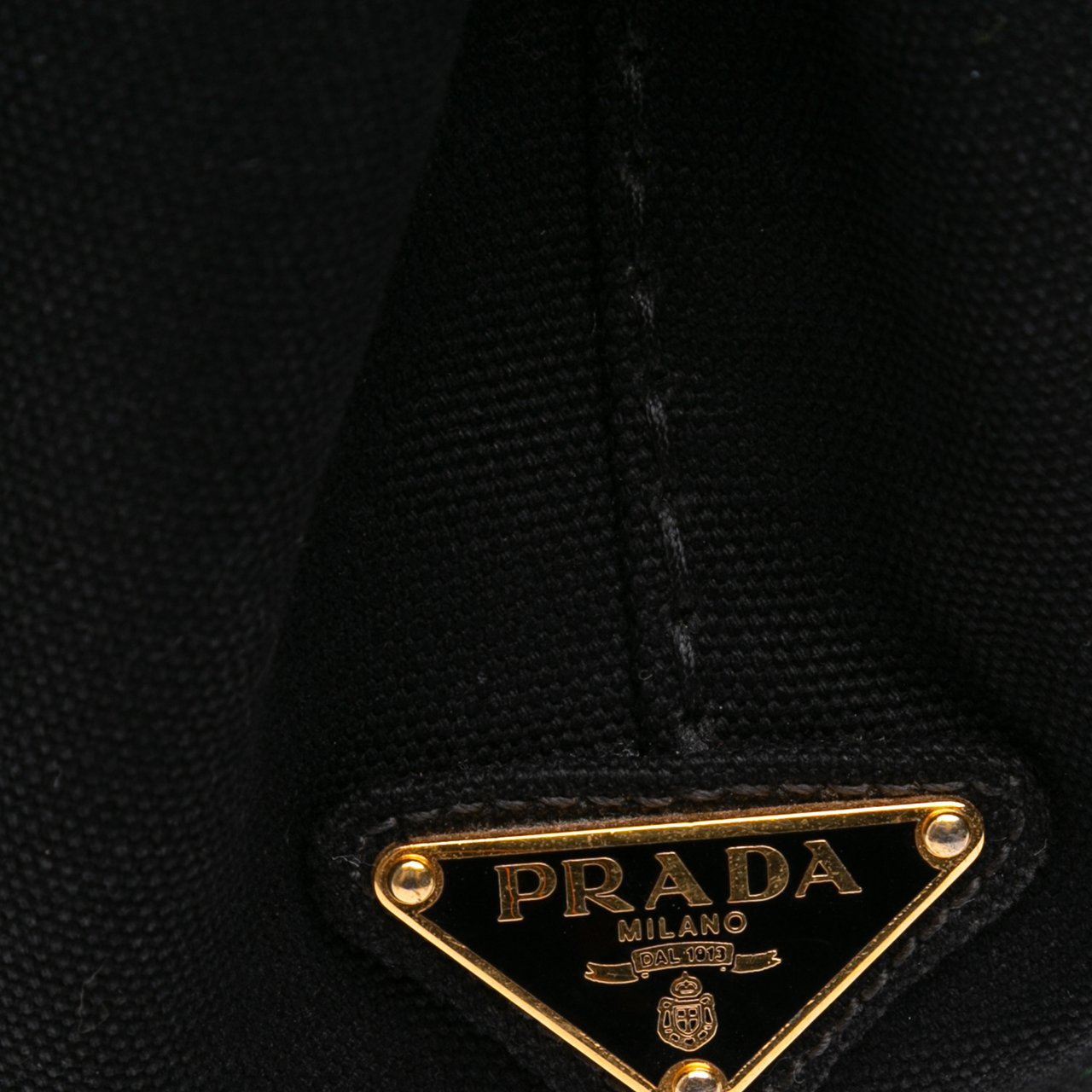 Prada Small Canvas Canapa Logo Satchel Zwart