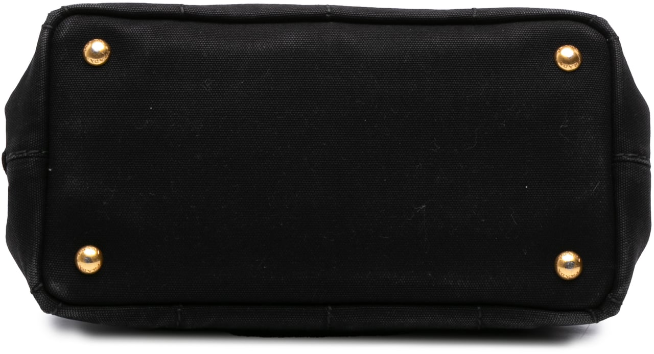 Prada Small Canvas Canapa Logo Satchel Zwart