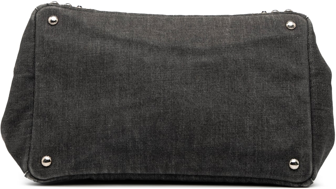 Prada Denim Canapa Bijoux Satchel Zwart