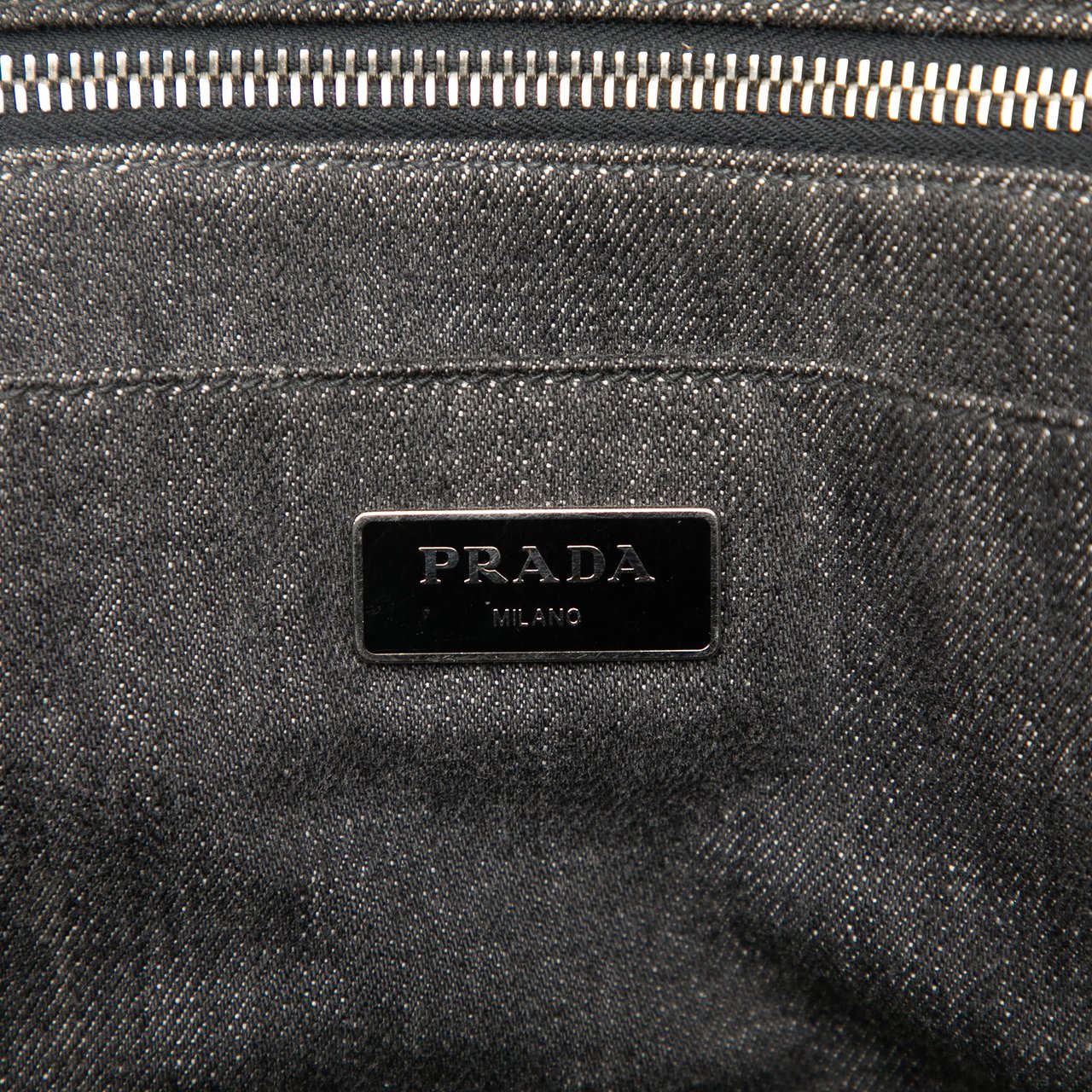 Prada Denim Canapa Bijoux Satchel Zwart