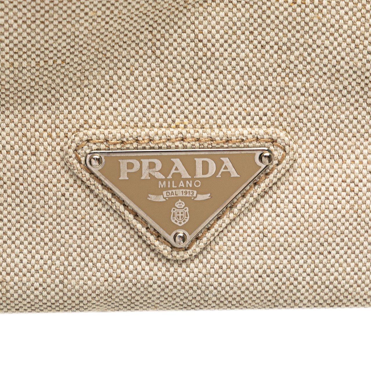 Prada Canvas Canapa Mistolino Tote Bruin