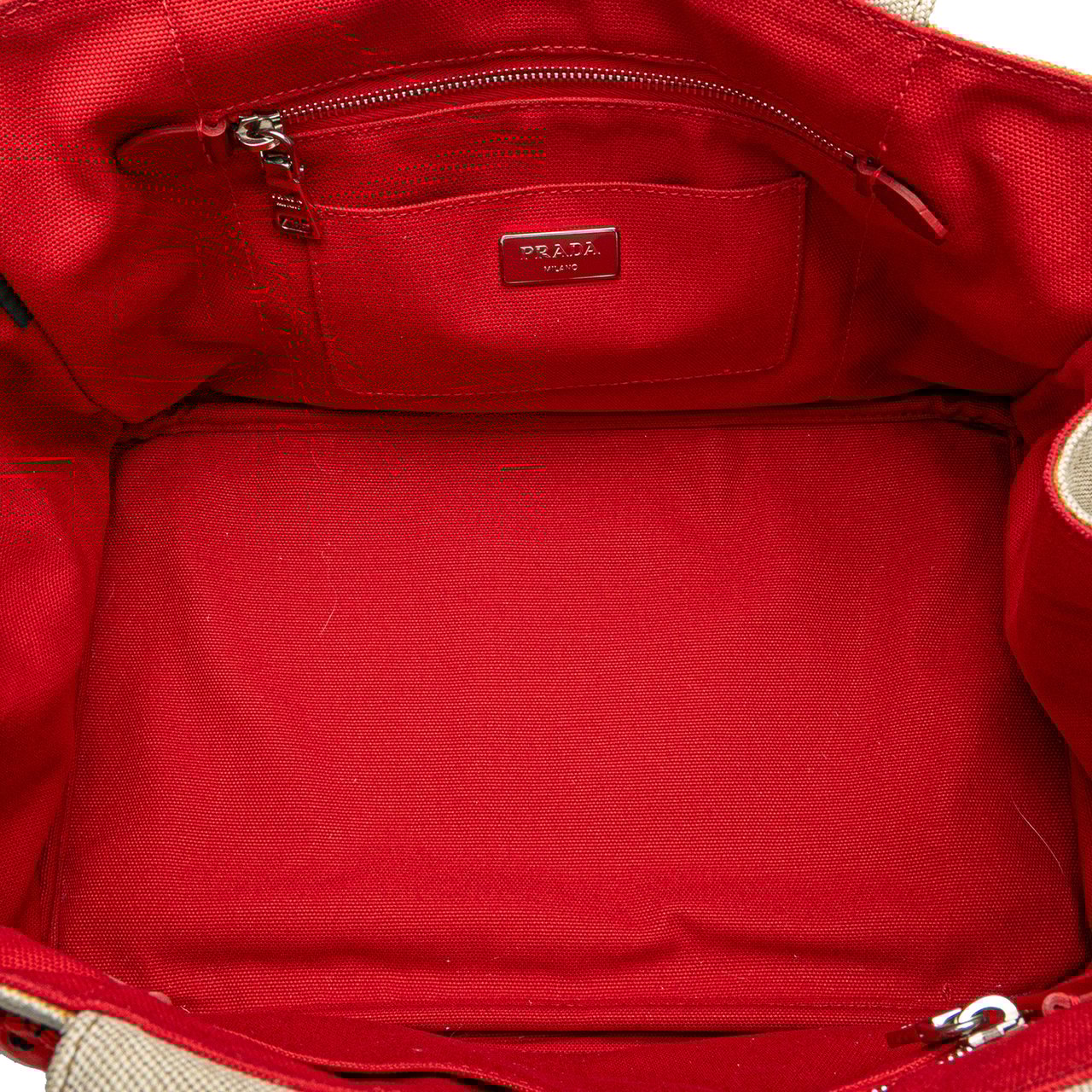 Prada Canvas Canapa Mistolino Tote Bruin