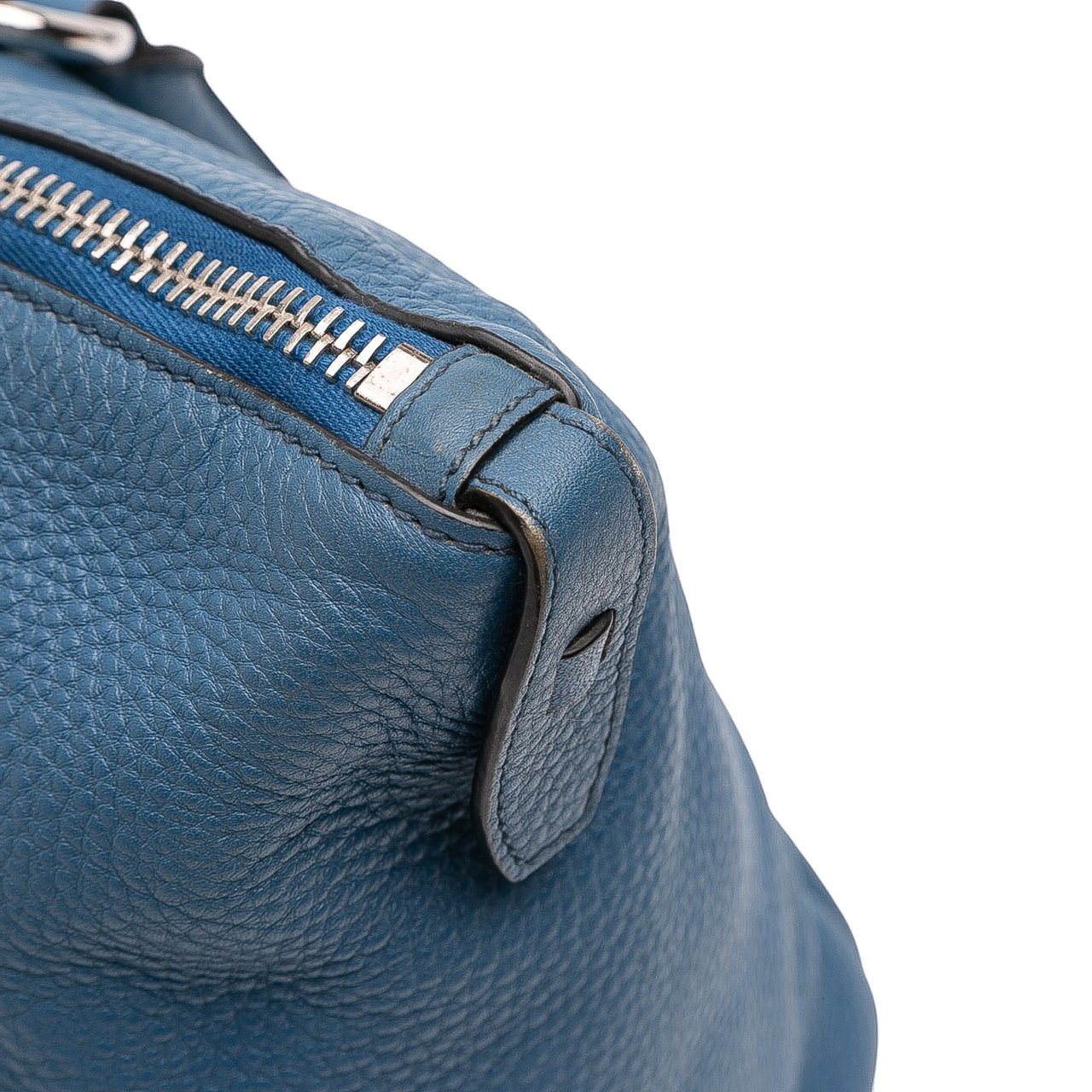 Prada Vitello Daino Double Handle Satchel Blauw