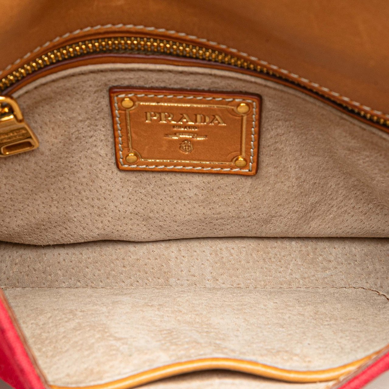 Prada Canapa Righe Crossbody Rood