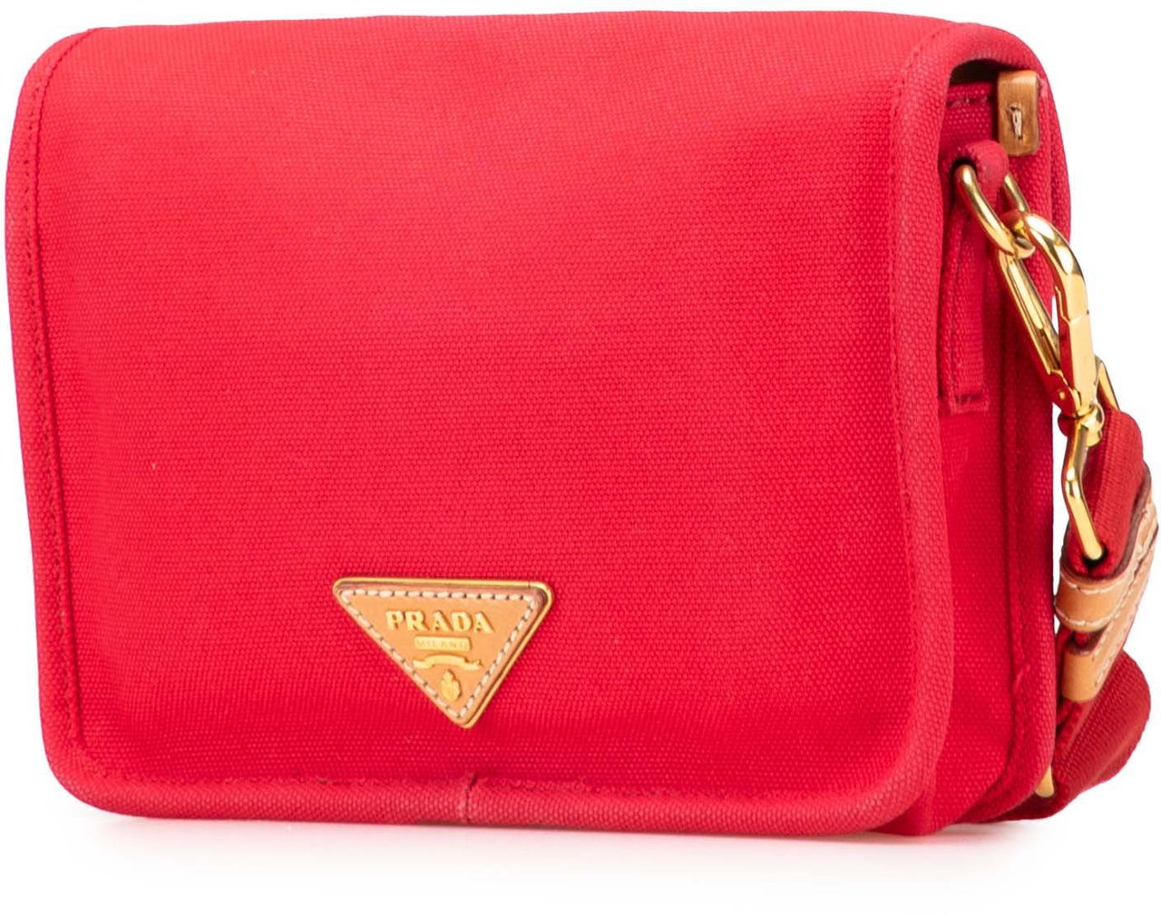 Prada Canapa Righe Crossbody Rood