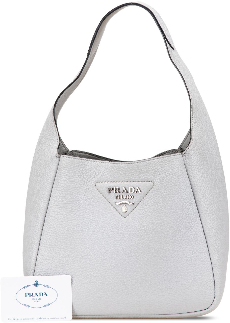 Prada Vitello Daino Dynamique Hobo Wit