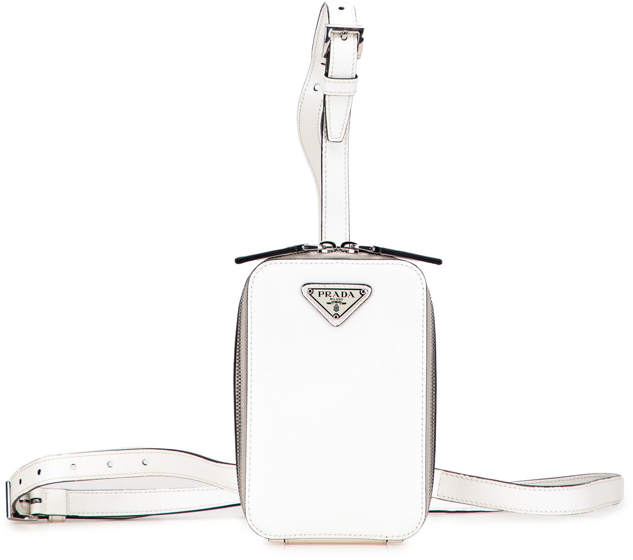 Prada Saffiano Harness Crossbody Pouch Wit