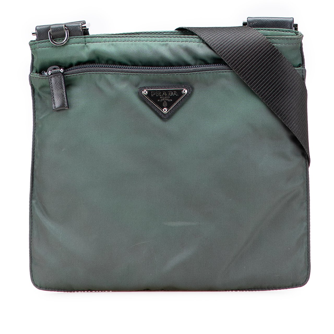 Prada Tessuto Zip Top Crossbody Groen