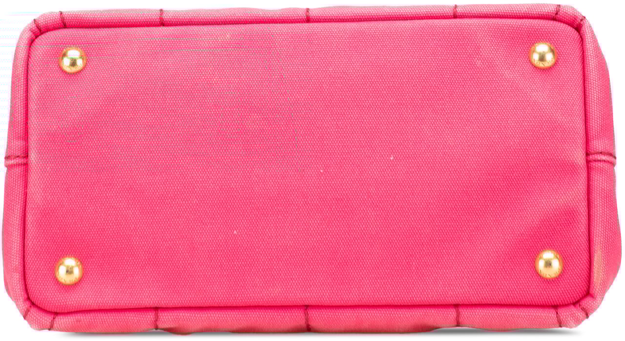 Prada Small Canvas Canapa Logo Satchel Roze