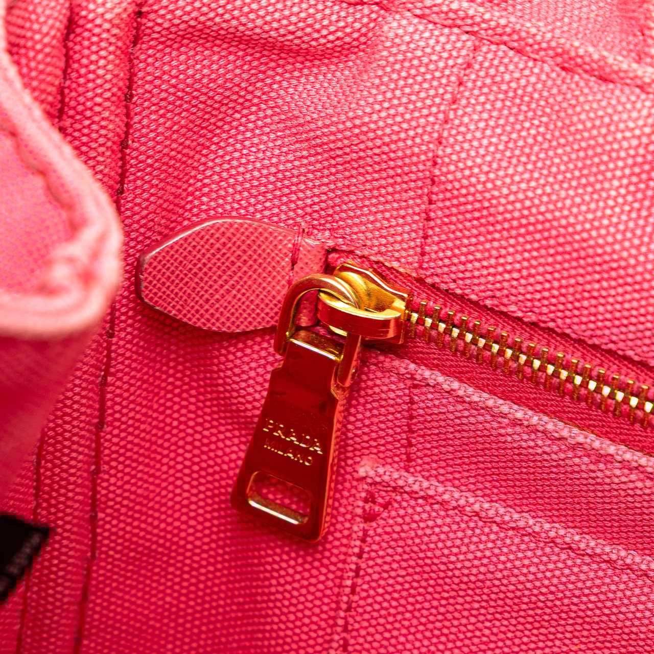Prada Small Canvas Canapa Logo Satchel Roze