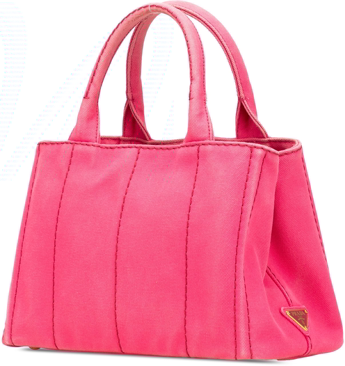 Prada Small Canvas Canapa Logo Satchel Roze