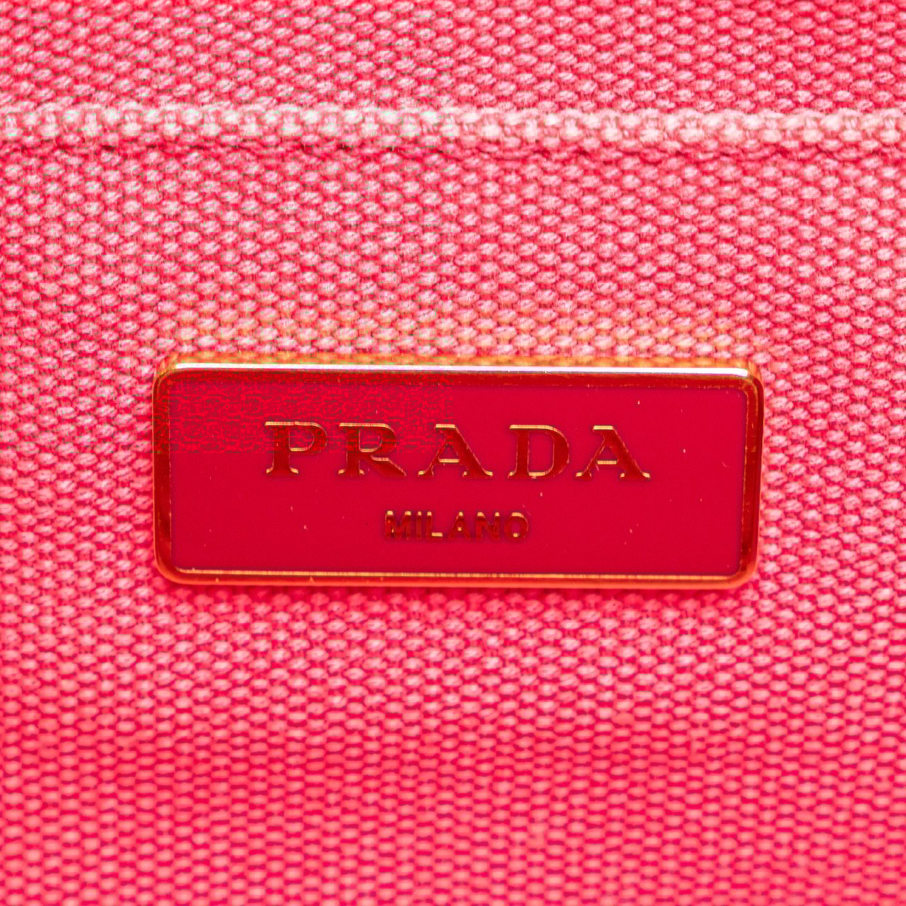 Prada Small Canvas Canapa Logo Satchel Roze
