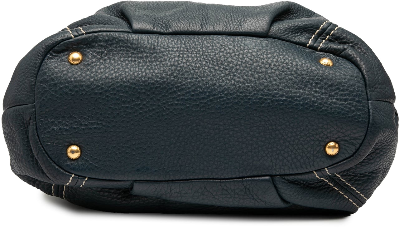 Prada Vitello Daino Zip Top Satchel Blauw