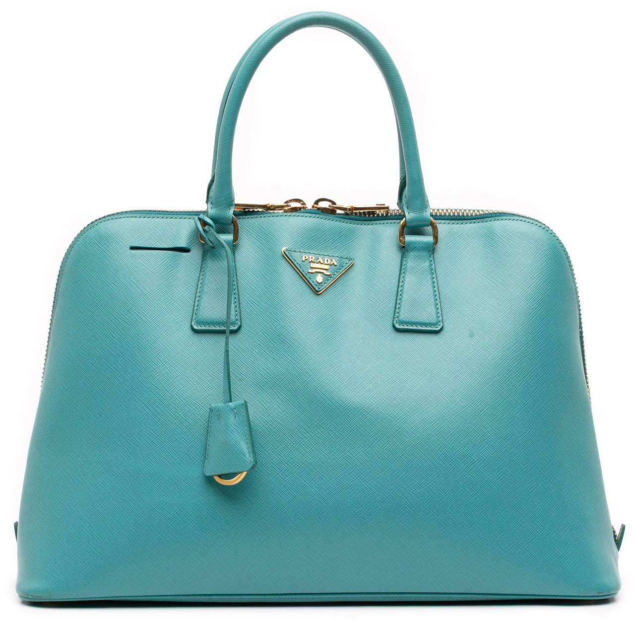 Prada Large Saffiano Lux Promenade Satchel Blauw