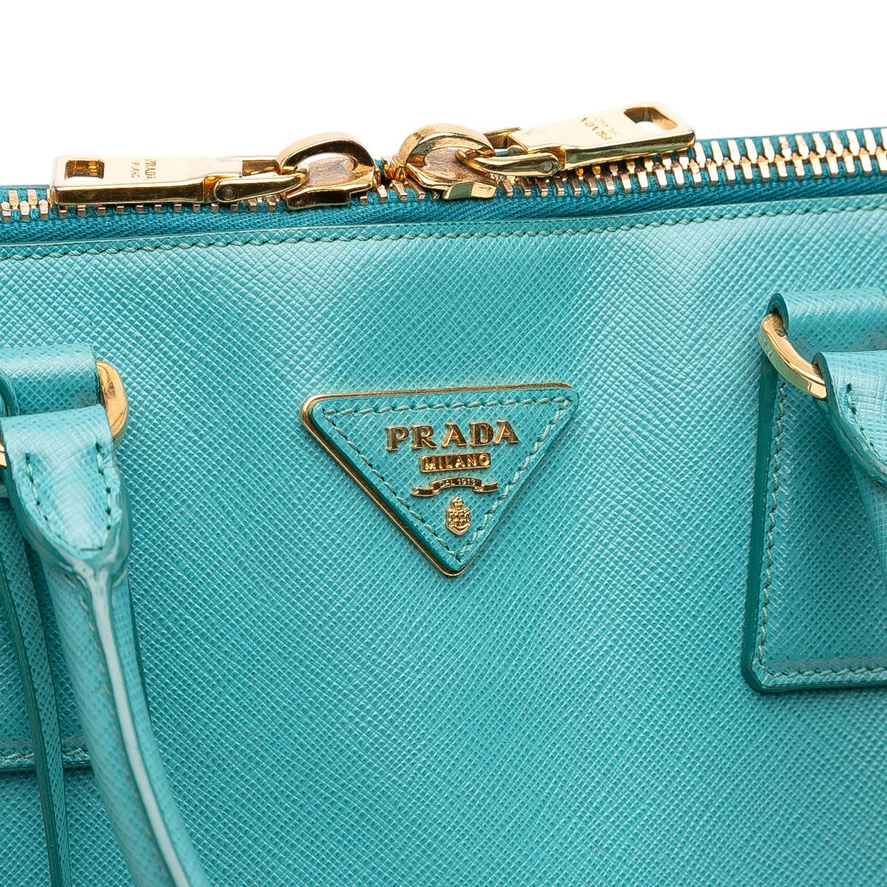 Prada Large Saffiano Lux Promenade Satchel Blauw