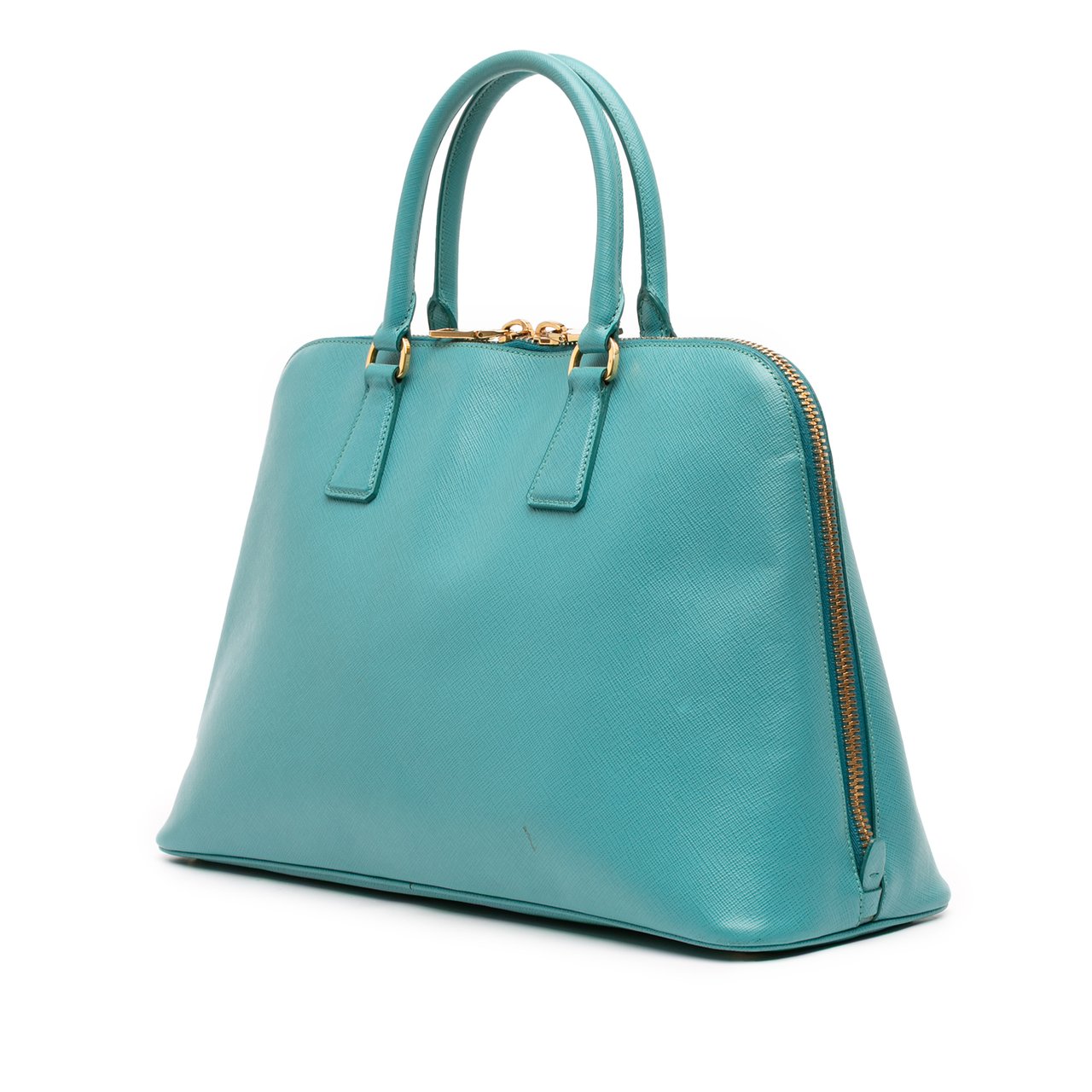 Prada Large Saffiano Lux Promenade Satchel Blauw