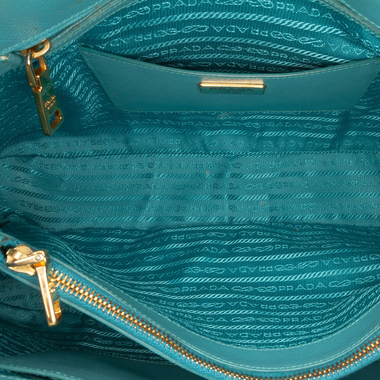 Prada Large Saffiano Lux Promenade Satchel Blauw