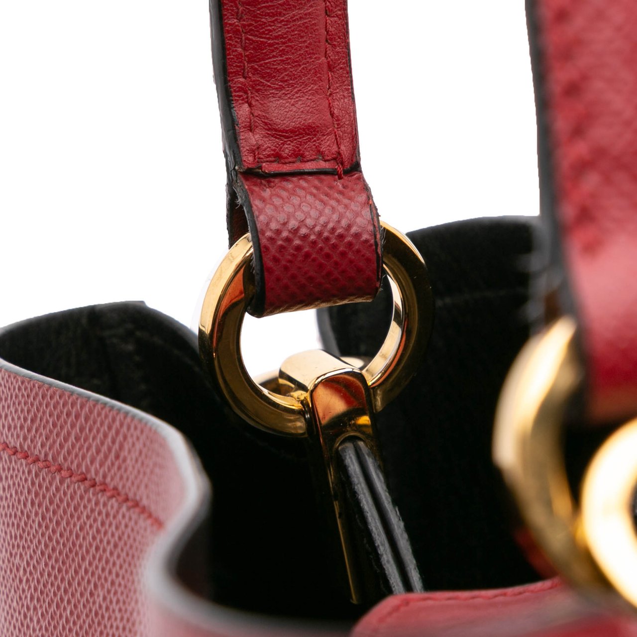 Prada Medium Saffiano Cuir Panier Satchel Rood