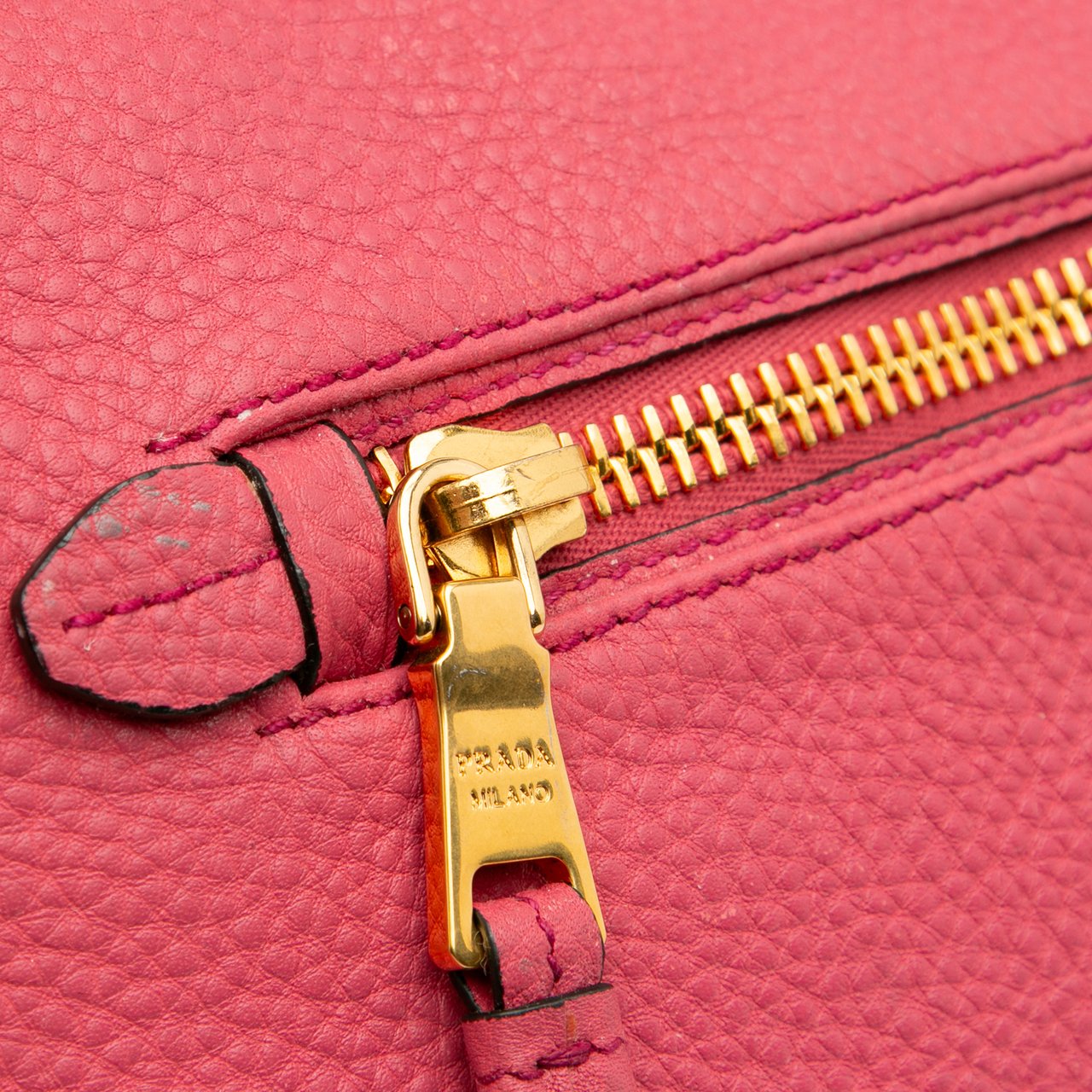 Prada Vitello Daino Open Convertible Tote Roze