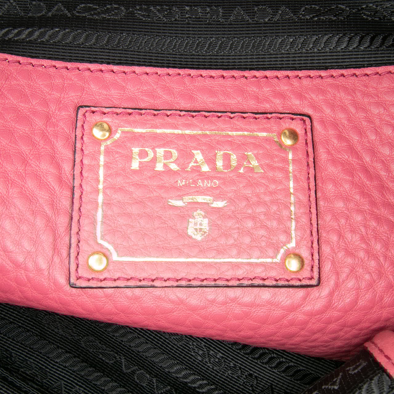 Prada Vitello Daino Open Convertible Tote Roze