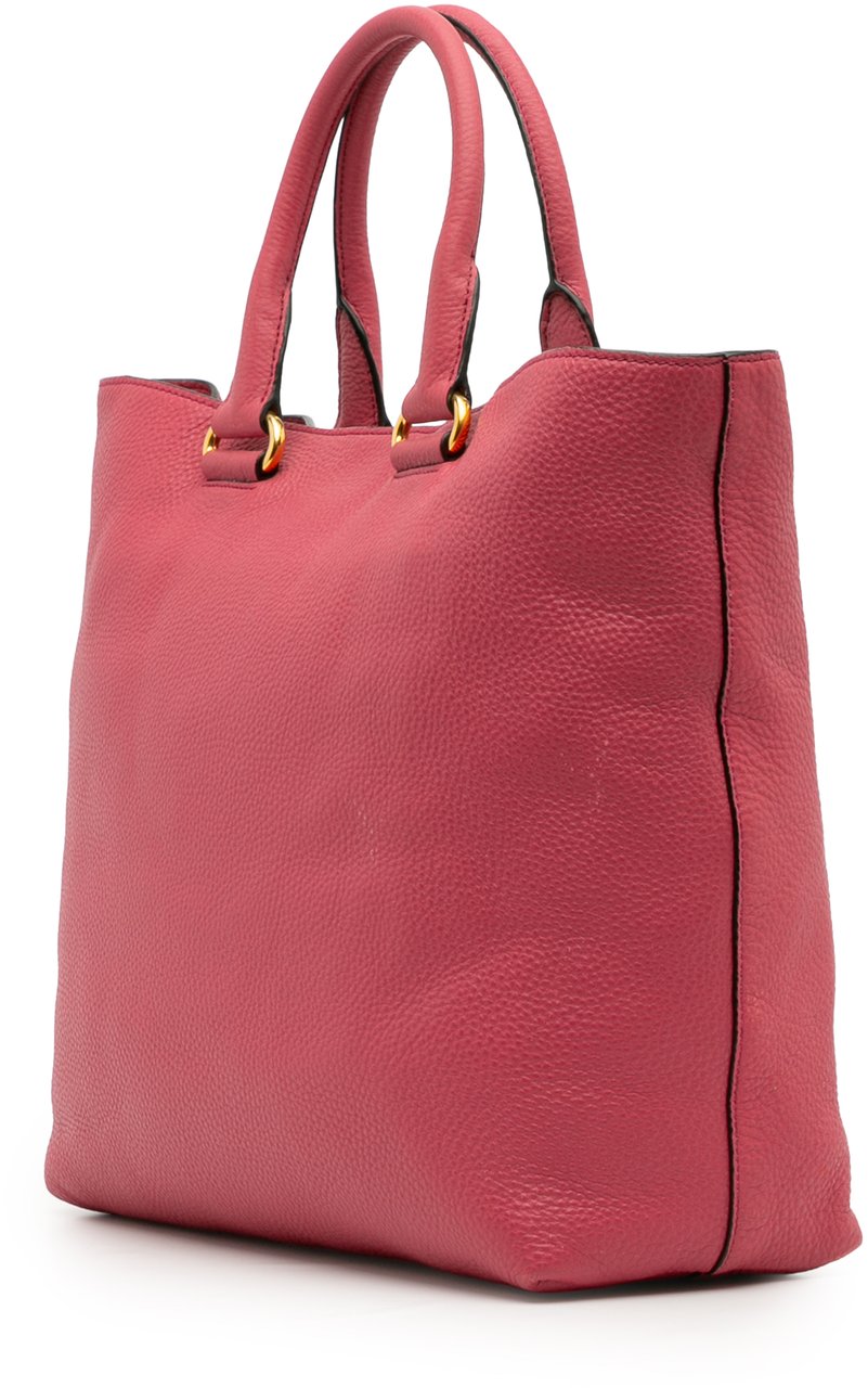 Prada Vitello Daino Open Convertible Tote Roze