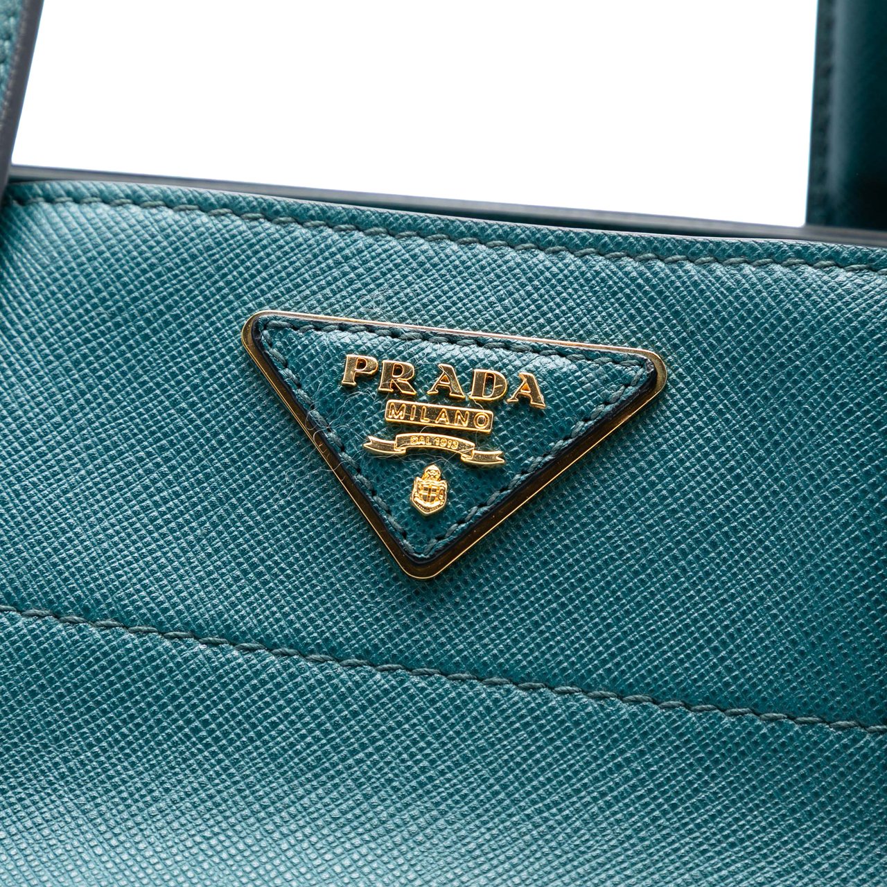 Prada Saffiano Soft Triple Pocket Tote Blauw