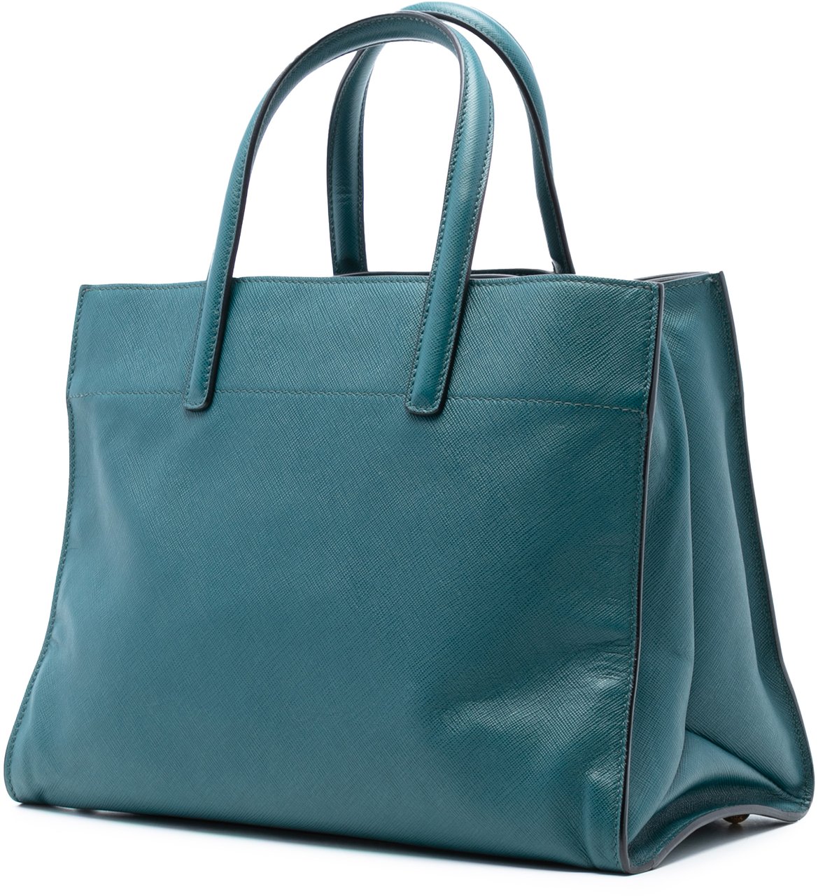 Prada Saffiano Soft Triple Pocket Tote Blauw