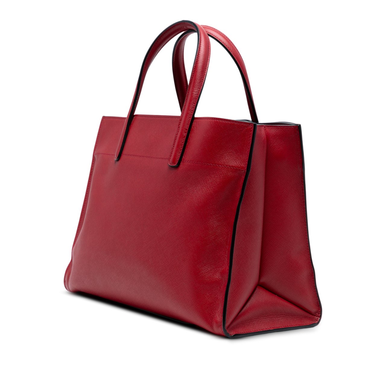 Prada Saffiano Soft Triple Pocket Tote Rood
