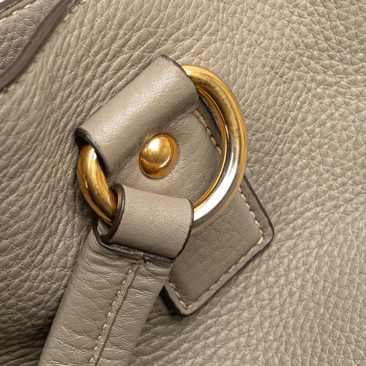 Prada Vitello Daino Side Zip Shopper Tote Grijs