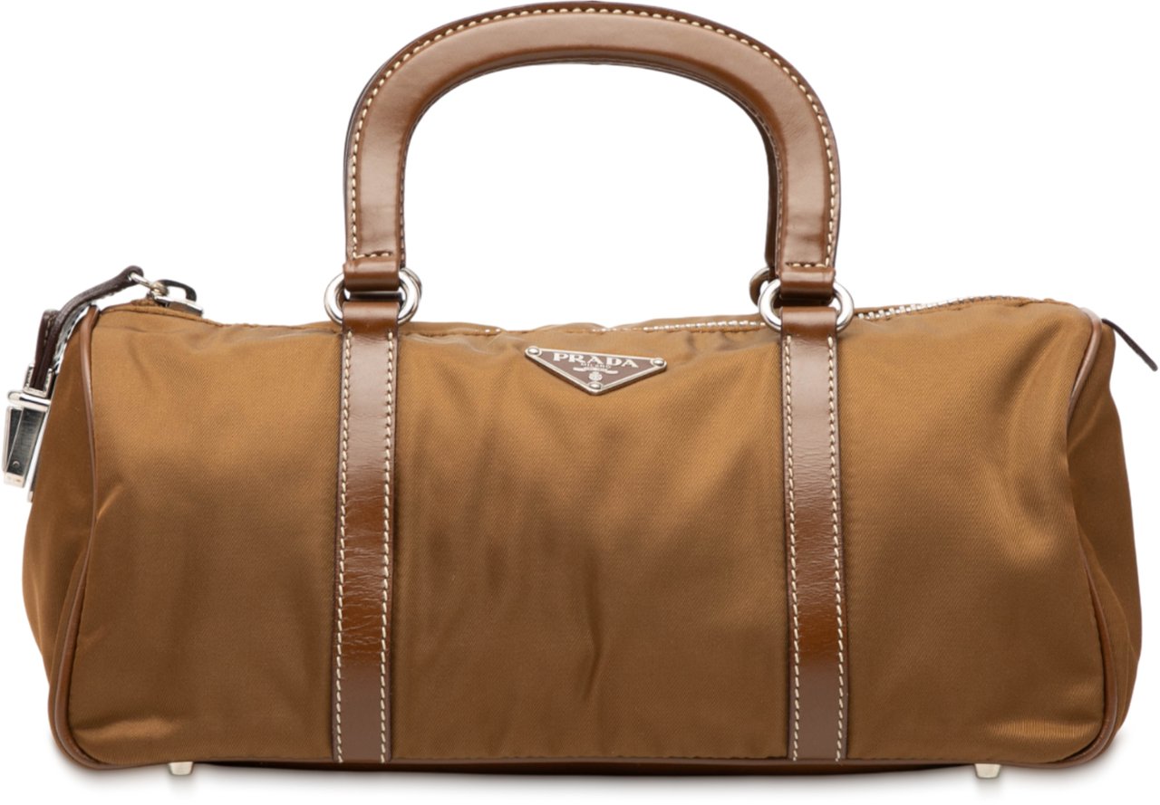 Prada Tessuto Bauletto Bag Bruin