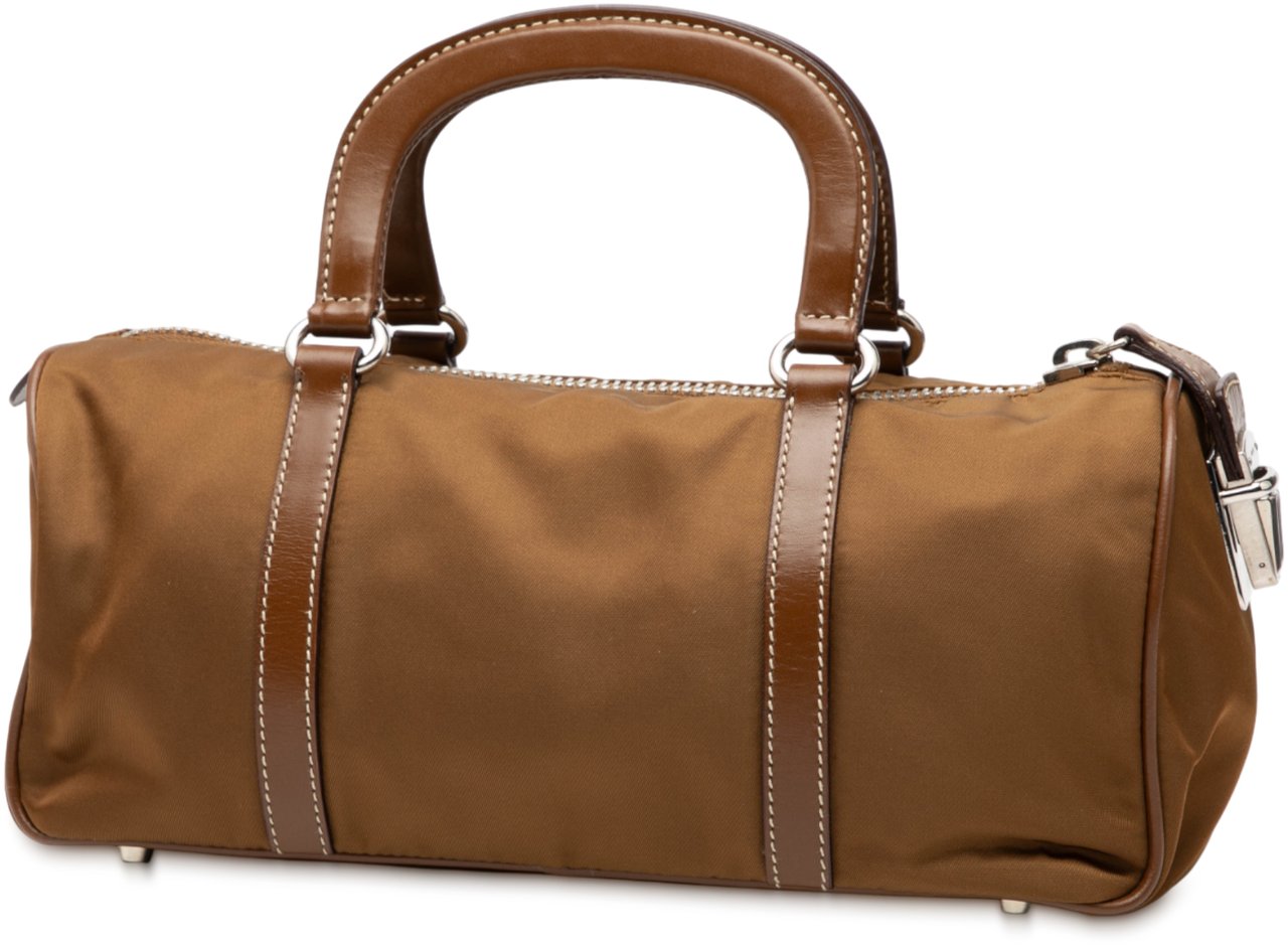 Prada Tessuto Bauletto Bag Bruin