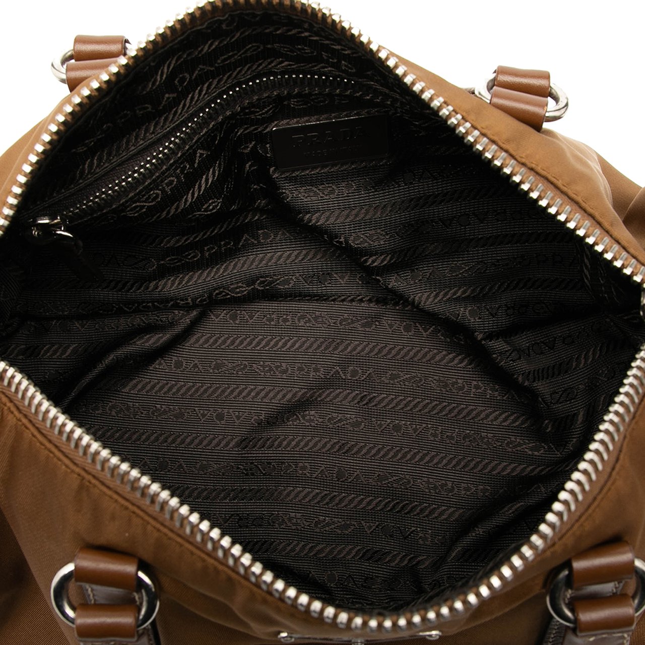 Prada Tessuto Bauletto Bag Bruin