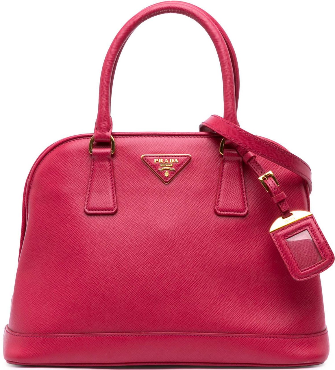 Prada Medium Saffiano Lux Open Promenade Satchel Roze