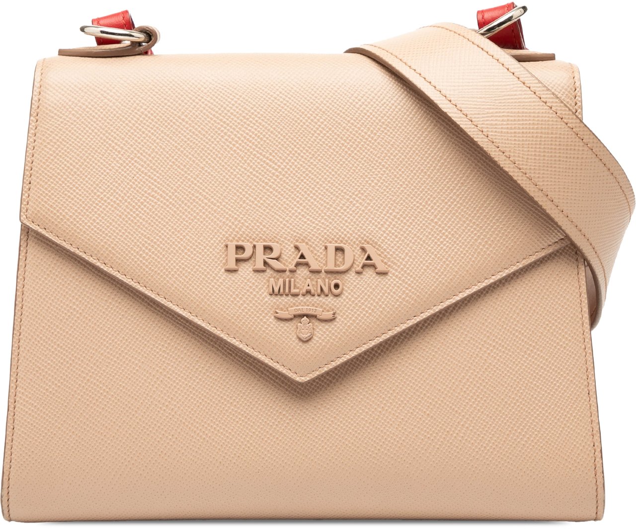 Prada Saffiano Cuir Monochrome Envelope Crossbody Bruin