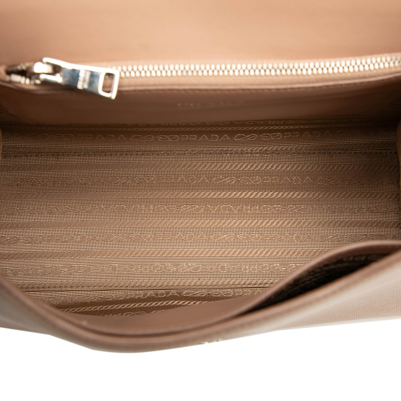 Prada Saffiano Cuir Monochrome Envelope Crossbody Bruin