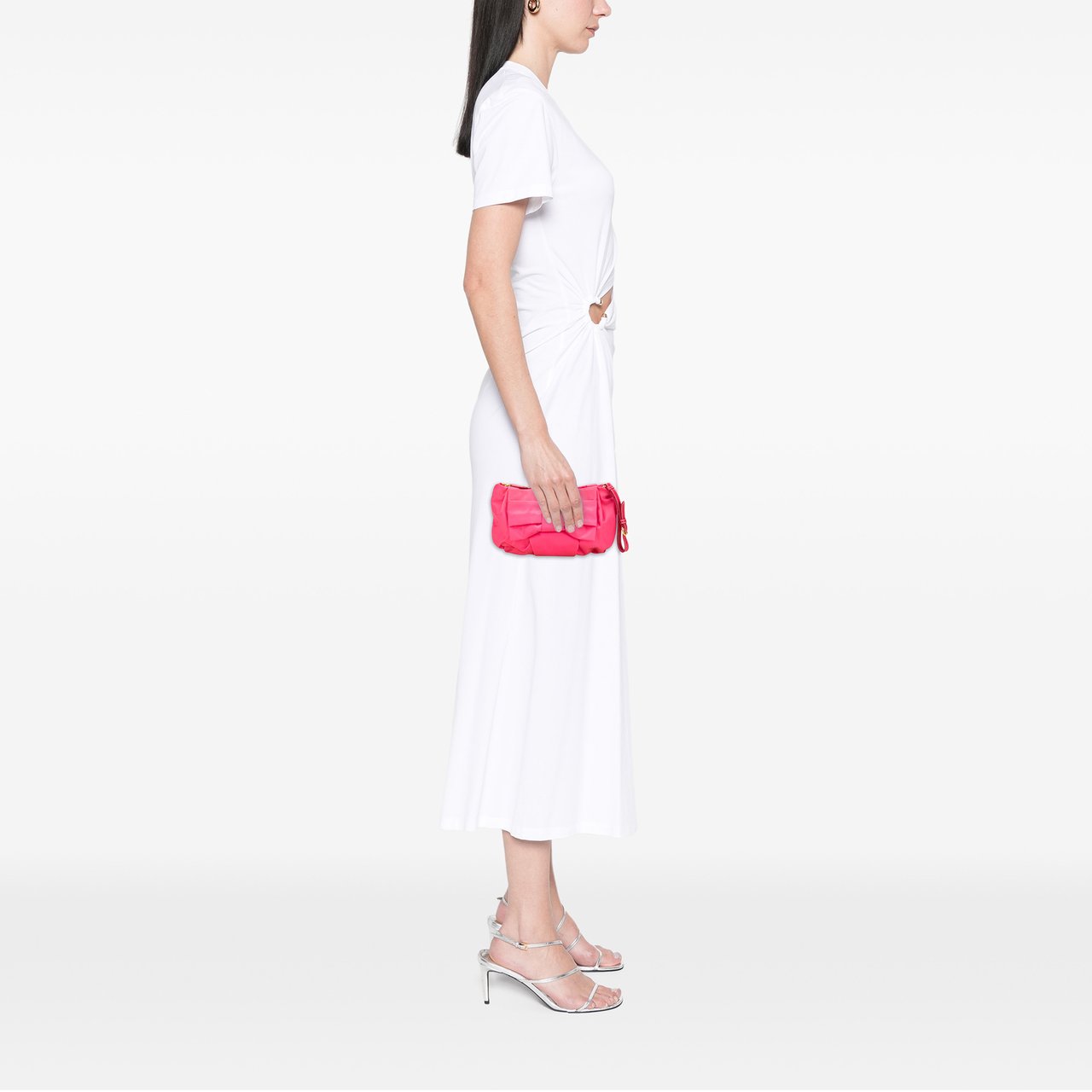 Prada Tessuto Bow Wristlet Clutch Roze