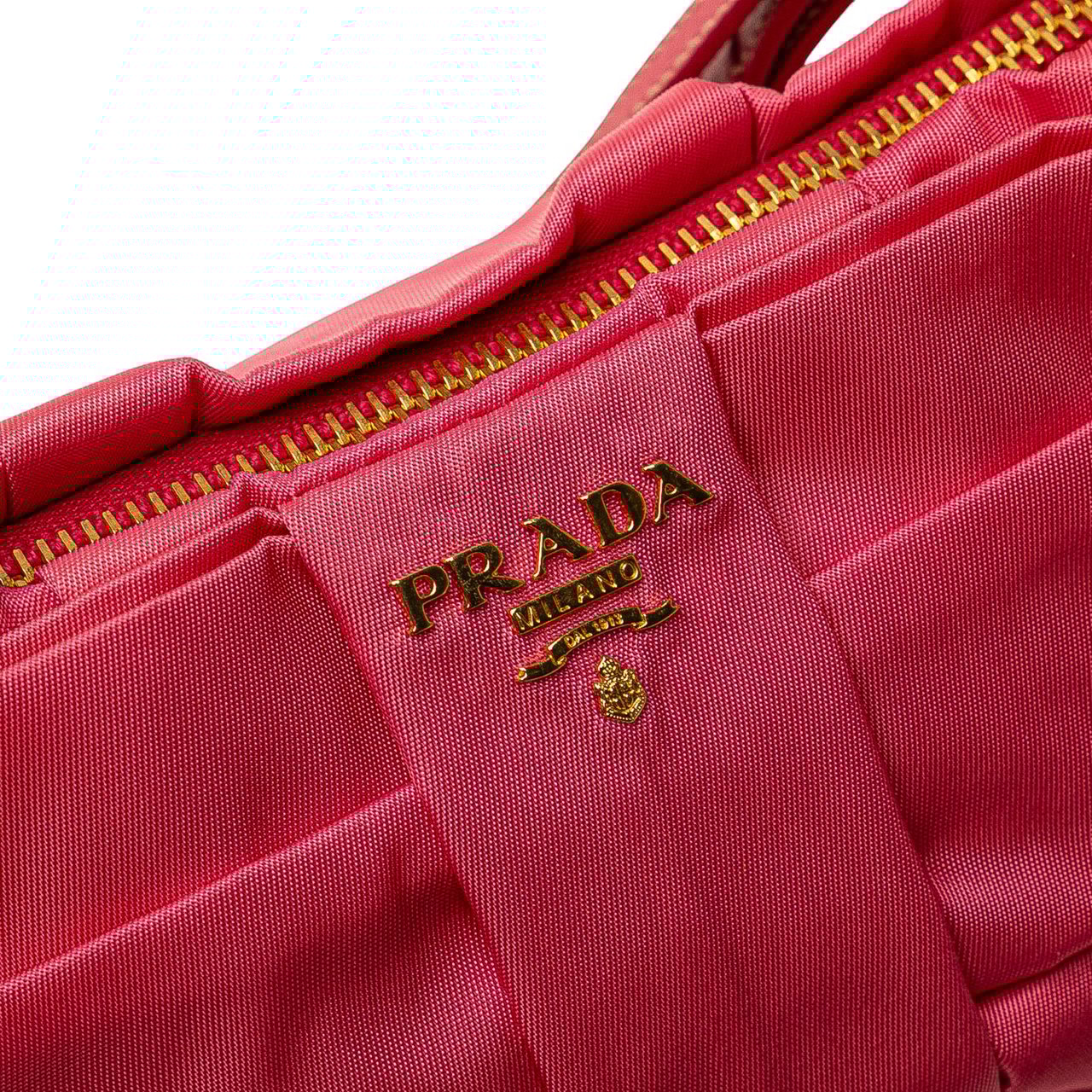 Prada Tessuto Bow Wristlet Clutch Roze