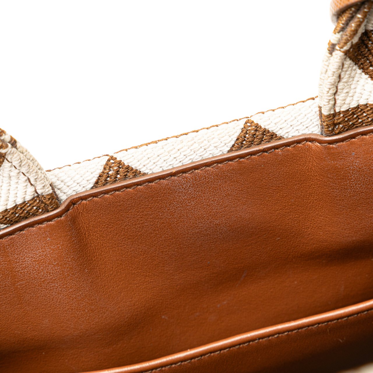 Prada Small Canvas Symbole Triangolo Satchel Bruin