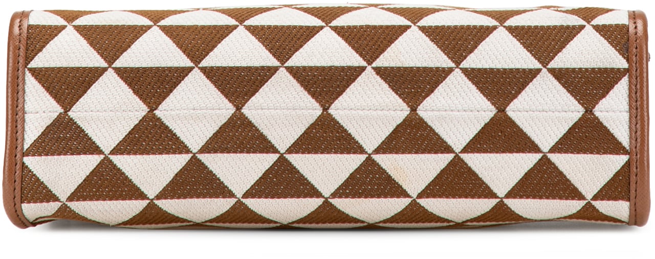 Prada Small Canvas Symbole Triangolo Satchel Bruin