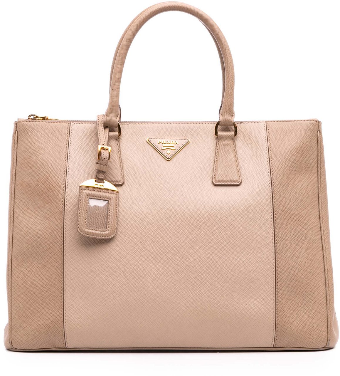 Prada Large Bicolor Saffiano Lux Galleria Double Zip Satchel Bruin