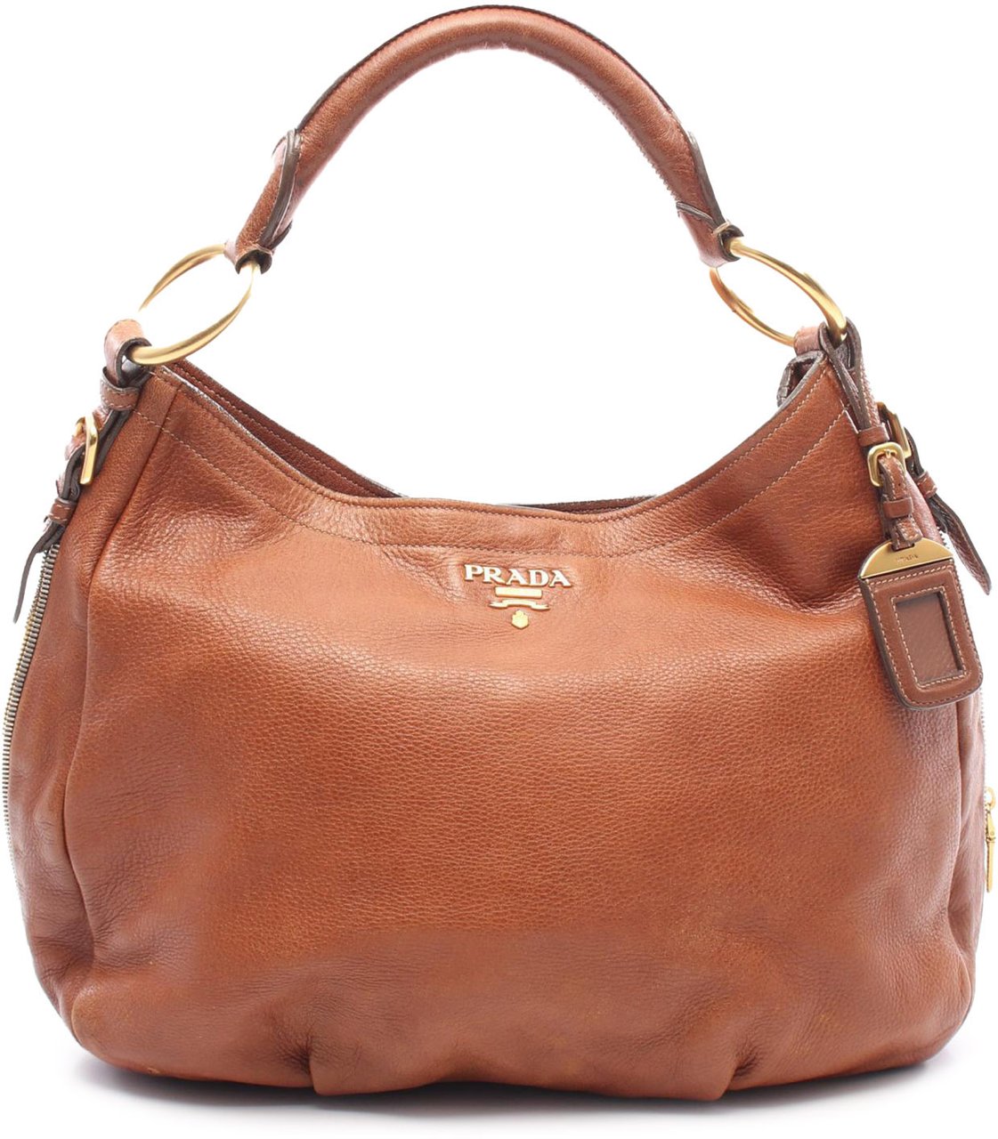 Prada Cervo Antik Hobo Bag Bruin